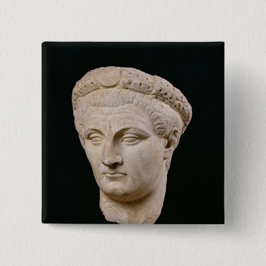 Thasosからの皇帝Claudiusのバスト 缶バッジ (正面)