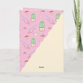 That Cat Life誕生日写真と文字ピンクカード カード (裏面)