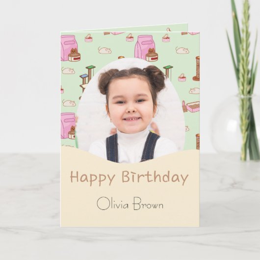 That Cat Life Kidsフォト誕生日カード カード (正面)