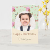 That Cat Life Kidsフォト誕生日カード カード (黄色い花)