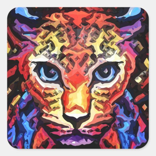 That Colorful Leopard Look スクエアシール (正面)