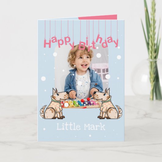 That Dog Life Blue Boy誕生日写真 カード (正面)