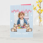 That Dog Life Blue Boy誕生日写真 カード (黄色い花)