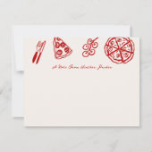 That is Amore Pizzaパーティーピザのテーマパーソナライズされた ノートカード (正面)