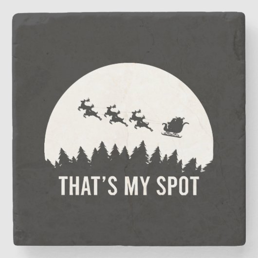 That My おもしろい Spot Systems Session Santa on Sleigh ストーンコースター (正面)