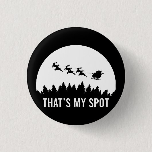 That My おもしろい Spot Systems Session Santa on Sleigh 缶バッジ (正面)
