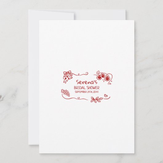 That’s Amore Italian Doodle bridal shower  招待状 (裏面)