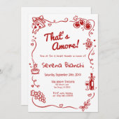 That’s Amore Italian Doodle bridal shower  招待状 (正面/裏面)