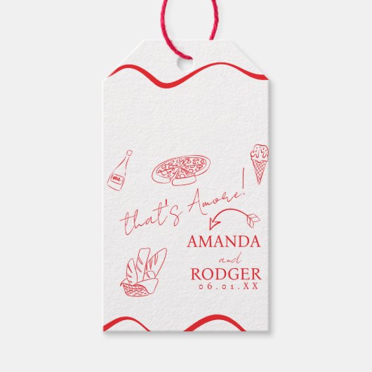 That’s Amore Italian Doodles Wedding ギフトタグ (正面)