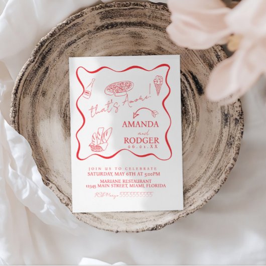 That’s Amore Italian Doodles Wedding 招待状