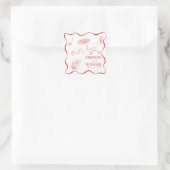 That’s Amore Italian Doodles Wedding  Napkin スクエアシール (バッグ)