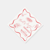 That’s Amore Italian Doodles Wedding  Napkin スタンダードカクテルナプキン (角)