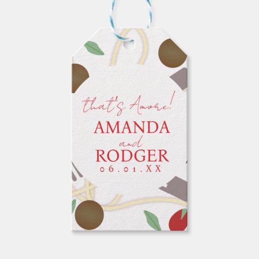 That’s Amore Italian Pasta Wedding ギフトタグ (正面)