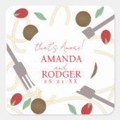 That’s Amore Italian Pasta Wedding スクエアシール (正面)