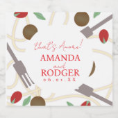 That’s Amore Italian Pasta Wedding スパークリングワインラベル (シングルラベル)