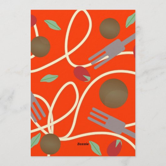 That’s Amore Italian Pasta Wedding 招待状 (裏面)