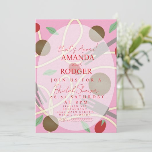 That’s Amore Italian Pasta Wedding 招待状 (スタンド正面)