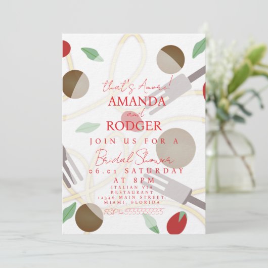 That’s Amore Italian Pasta Wedding 招待状 (スタンド正面)