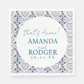 That’s Amore Italian Tiles and Hearts スタンダードランチョンナプキン (正面)