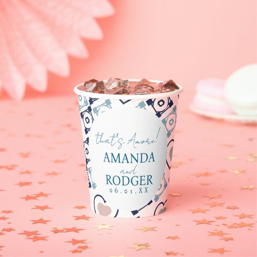 That’s Amore Italian Tiles and Hearts 紙コップ (インサイチュ)