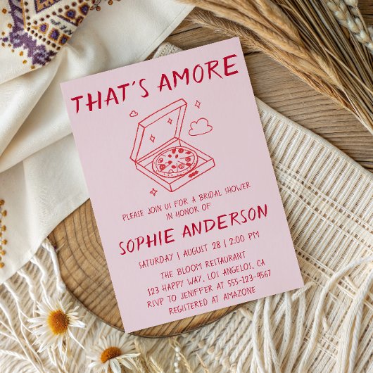 That’s Amore Pizza Bridal Shower 招待状