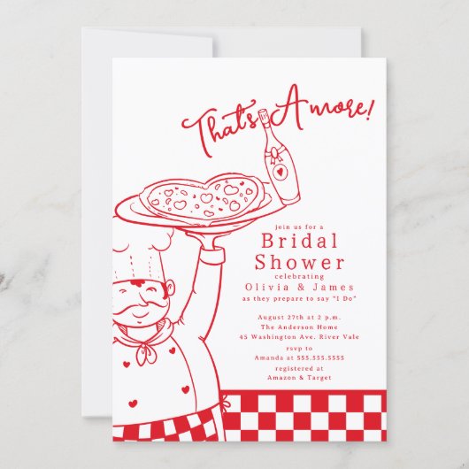 That’s Amore Pizza Bridal Shower Invite 招待状 (正面)