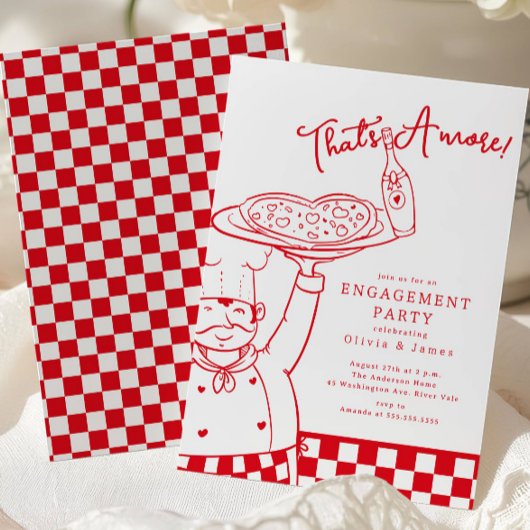 That’s Amore Pizza Engagement Party Invite 招待状
