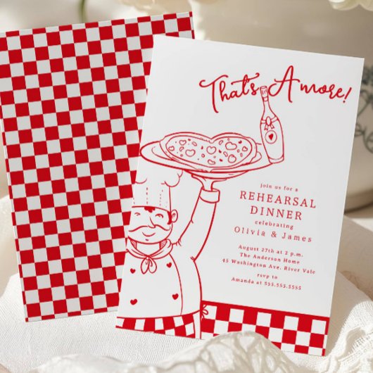 That’s Amore Pizza Rehearsal Dinner Invite 招待状