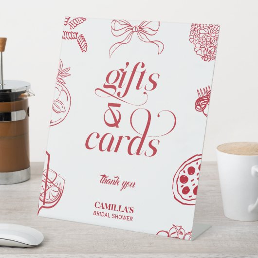 That’s Amore Red Bridal Shower cards and gifts 台座サイン (インサイチュ)