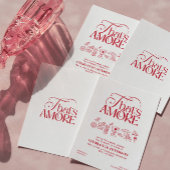 That’s Amore Red Bridal Shower invitation 招待状