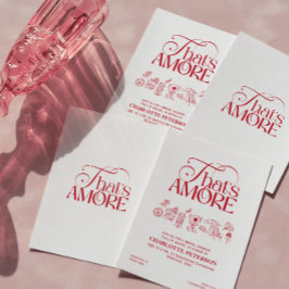 That’s Amore Red Bridal Shower invitation 招待状