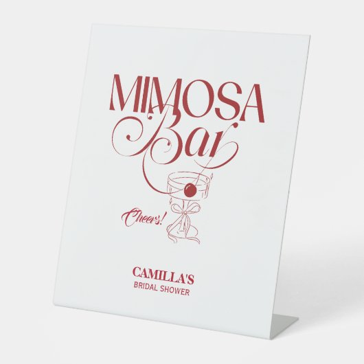 That’s Amore Red Bridal Shower Mimosa Bar 台座サイン (正面)