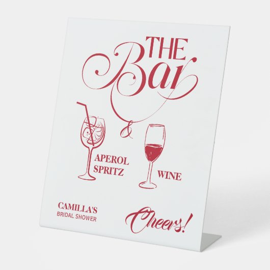 That’s Amore Red Bridal Shower Mimosa Bar 台座サイン (正面)