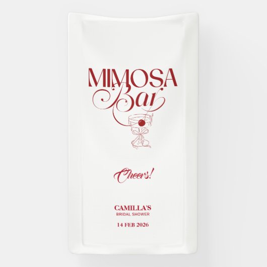 That’s Amore Red Bridal Shower Mimosa Bar banner 横断幕 (縦)