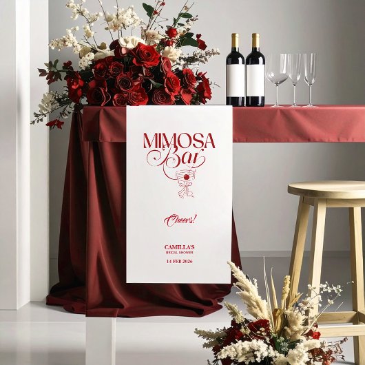 That’s Amore Red Bridal Shower Mimosa Bar banner 横断幕