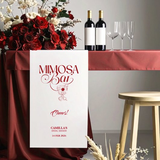 That’s Amore Red Bridal Shower Mimosa Bar banner 横断幕