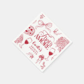 That’s Amore Red Bridal Shower Napkin スタンダードカクテルナプキン (角)