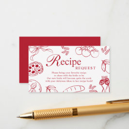 That’s Amore Red Bridal Shower Recipe Card エンクロージャーカード