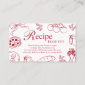 That’s Amore Red Bridal Shower Recipe Card エンクロージャーカード (正面)