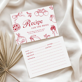That’s Amore Red Bridal Shower Recipe Card エンクロージャーカード