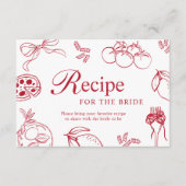 That’s Amore Red Bridal Shower Recipe Card エンクロージャーカード (正面)