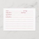 That’s Amore Red Bridal Shower Recipe Card エンクロージャーカード (裏面)