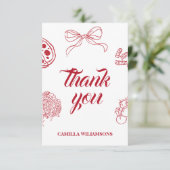 That’s Amore Red Bridal Shower THANK YOU サンキューカード (スタンド正面)