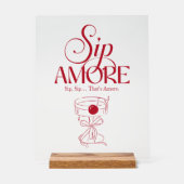 That’s Amore Red hand drawn Bridal Shower アクリルサイン (正面)