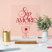 That’s Amore Red hand drawn Bridal Shower アクリルサイン (ウェディング)