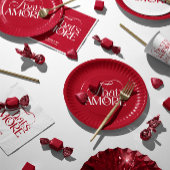 That’s Amore Red hand drawn Bridal Shower スタンダードカクテルナプキン