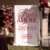 That’s Amore Red hand drawn Bridal Shower タペストリー