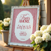 That’s Amore Red hand drawn Bridal Shower ポスター