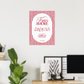 That’s Amore Red hand drawn Bridal Shower ポスター (ホームオフィス)