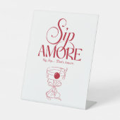 That’s Amore Red hand drawn Bridal Shower 台座サイン (正面)